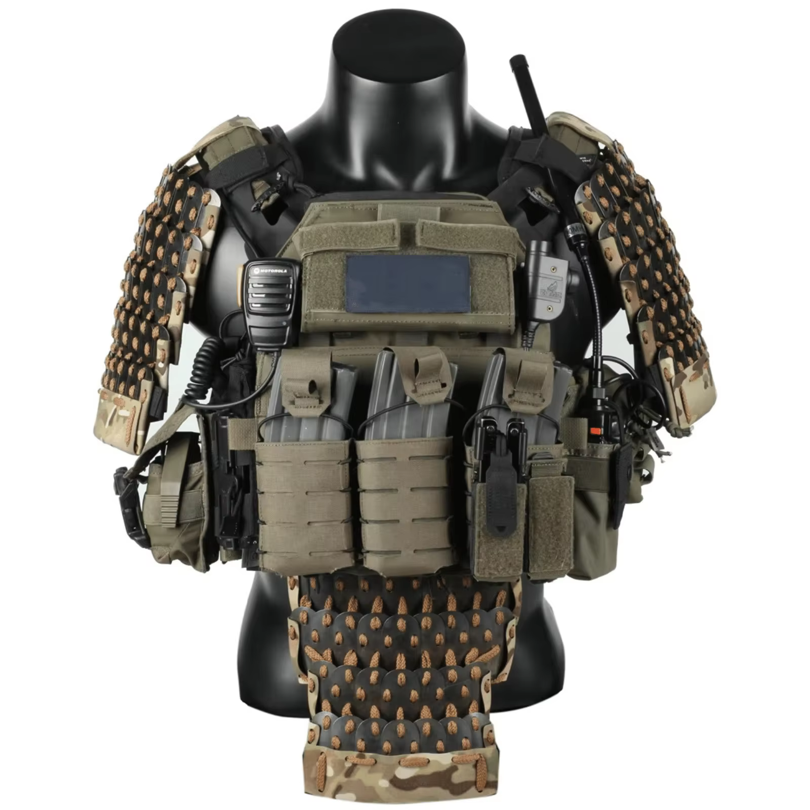 Armadura de escamas Airsoft con gancho y bucle para portaplacas - imagen 3