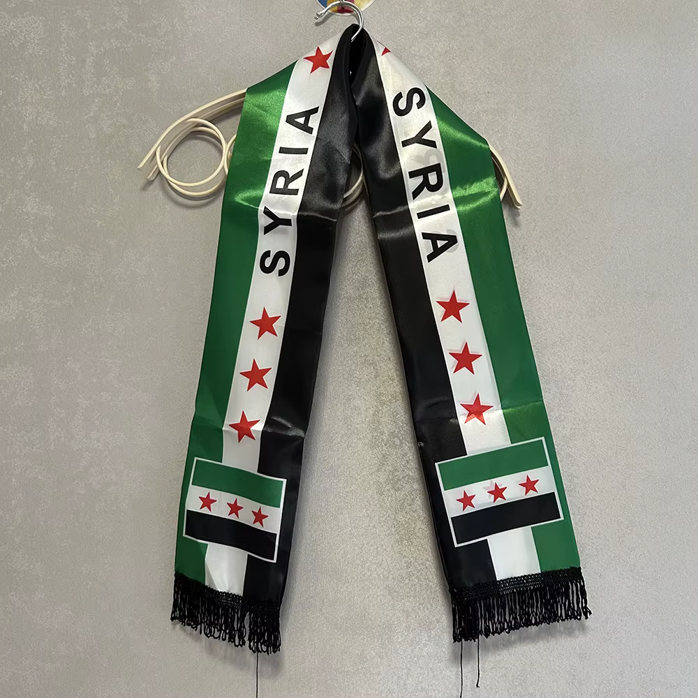 Bufanda Siria personalizada con bandera celeste y tres estrellas - imagen 2