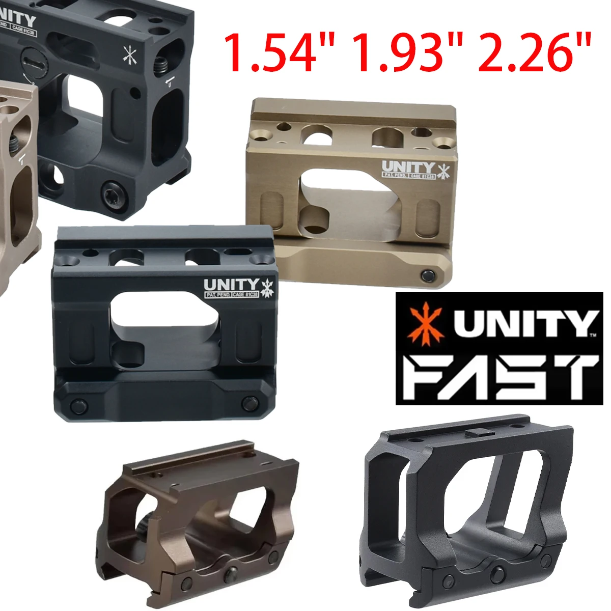 UNITY Soporte elevador QD para mira réflex en riel Picatinny - imagen 5