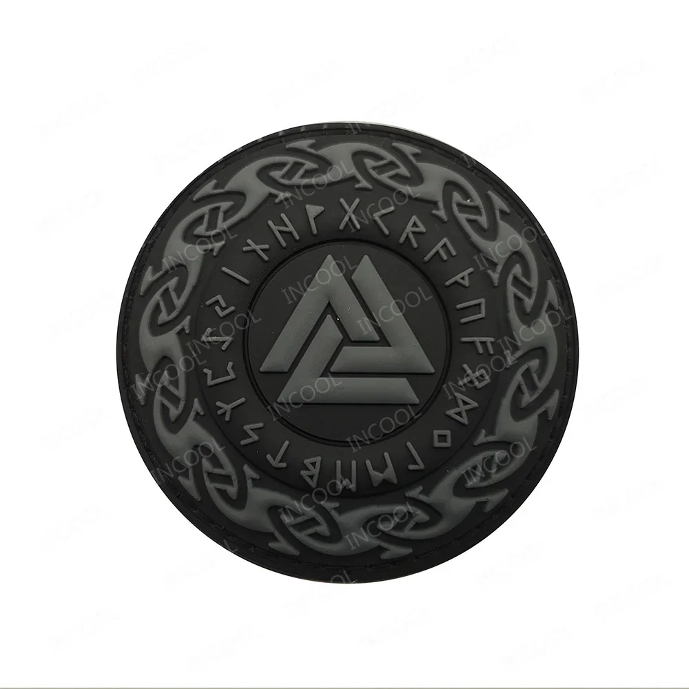 Parche PVC 3D lobo vikingo brillante – Aplique runas Valhalla - imagen 4