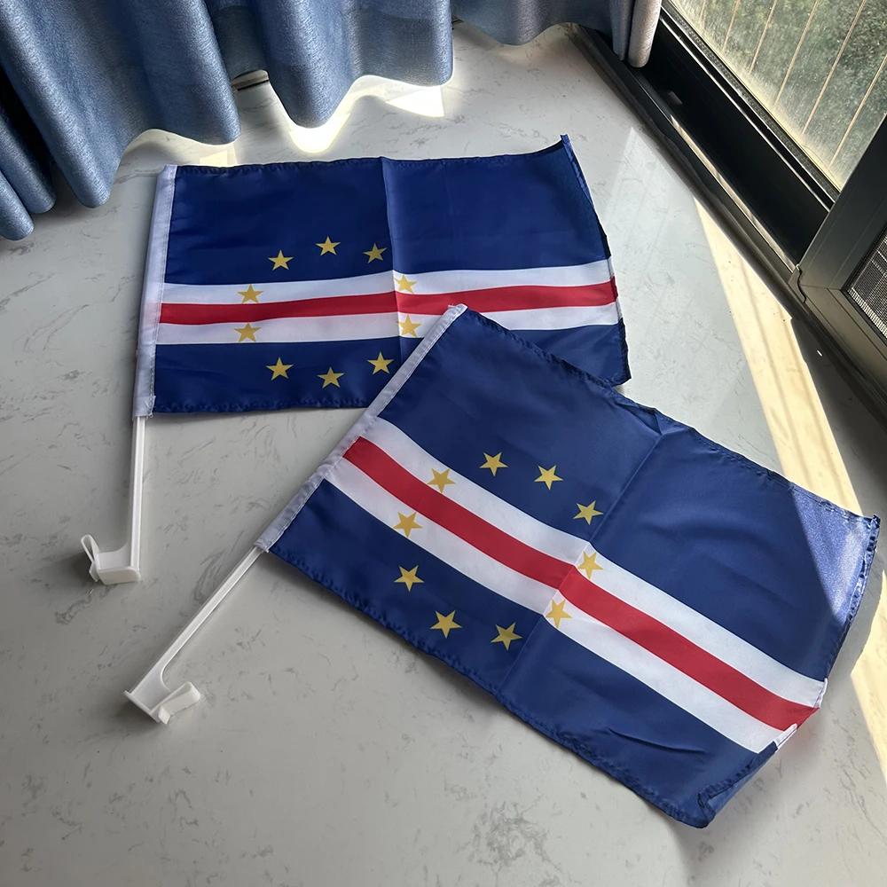 Bandera Cabo Verde de poliéster para ventana, ondeante - imagen 5
