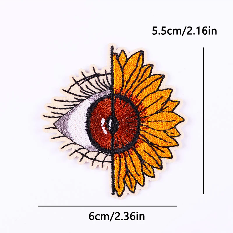 Parche termoadhesivo floral girasol, mariposa y rana bohemio - imagen 4