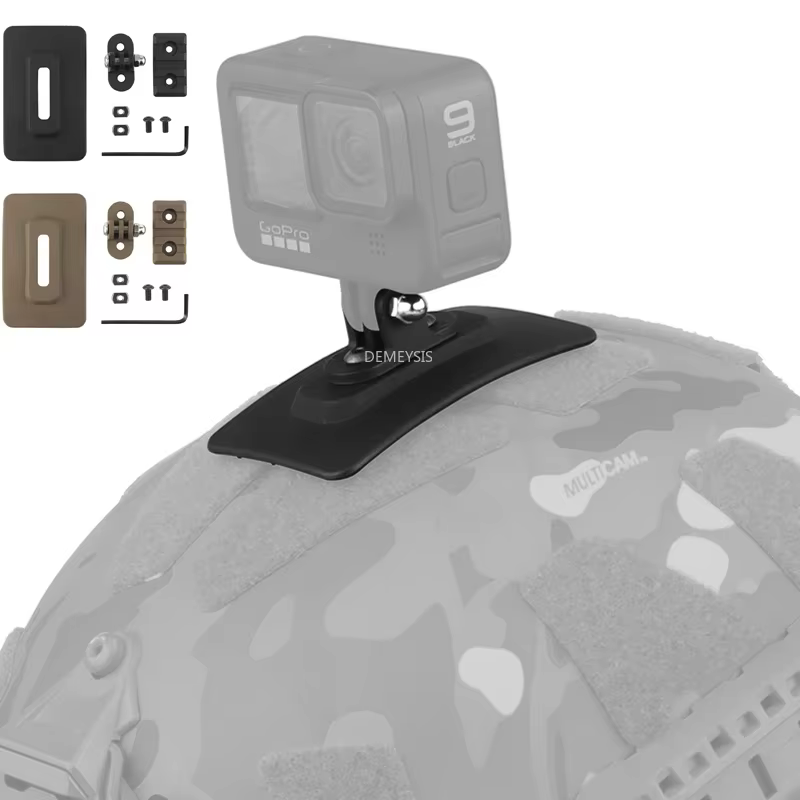 Base montaje casco táctico – Soporte cámara y linterna