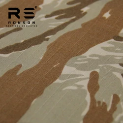 Tela militar ripstop de camuflaje tigre azul y desierto