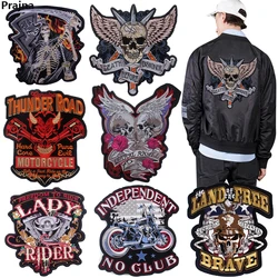 Parche bordado calavera y águila estilo biker para chaqueta