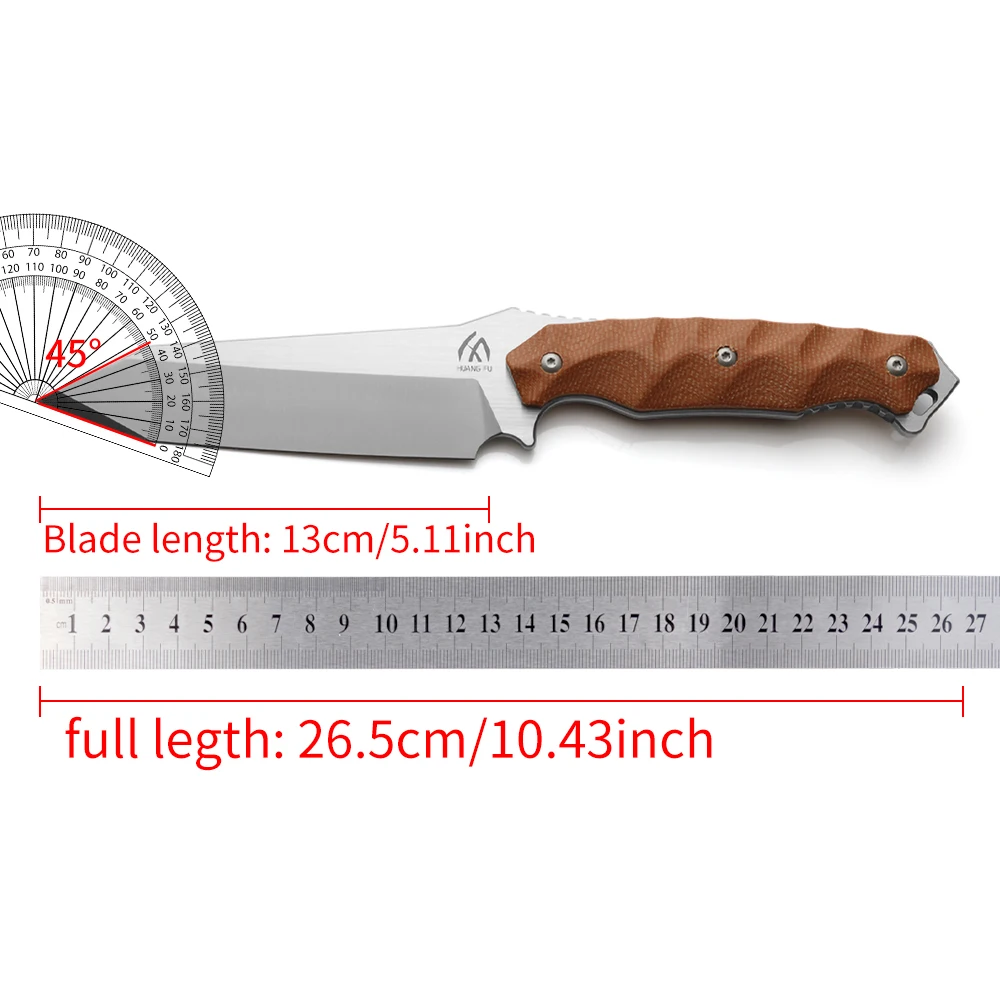 Cuchillo de supervivencia con hoja fija de acero para camping - imagen 4