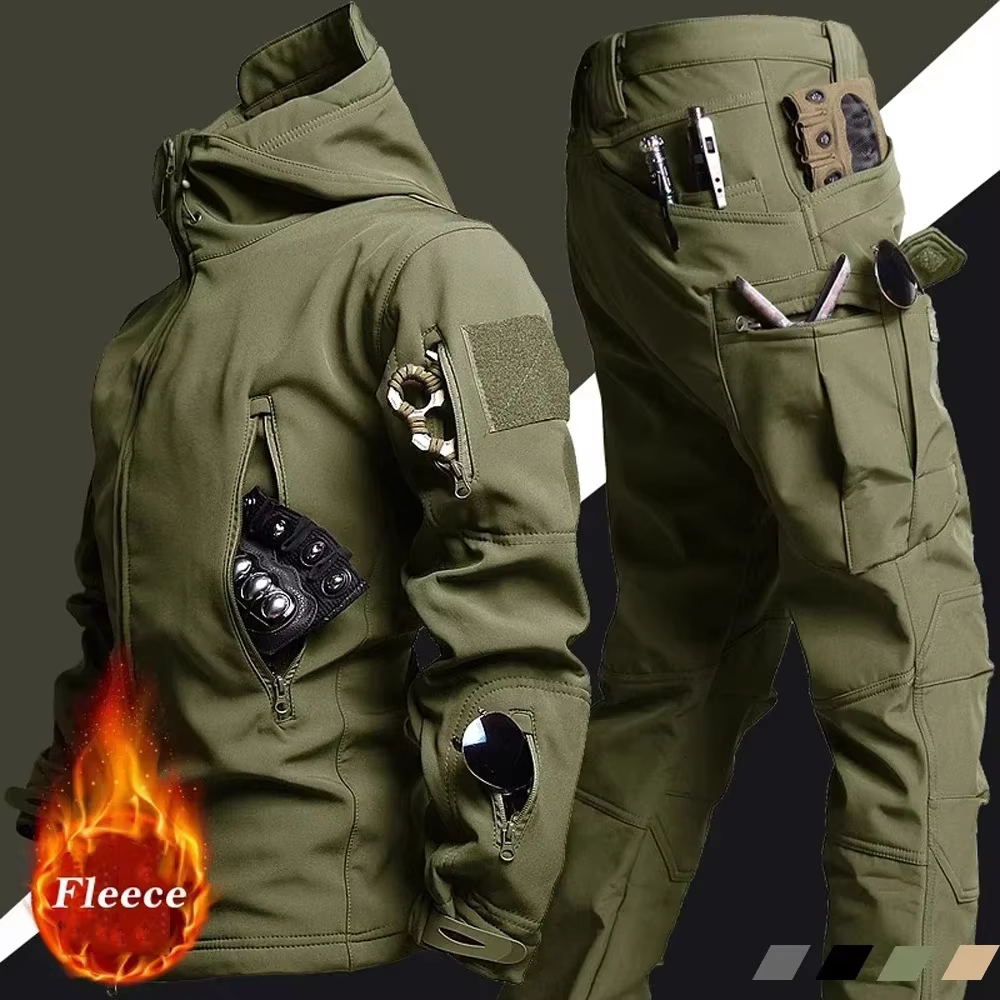 Chaqueta táctica impermeable forro polar cálido para aire libre - imagen 3