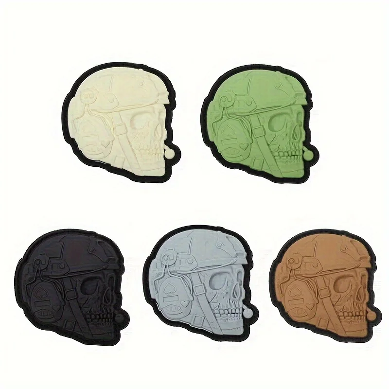 Parche con calavera táctica 3D y velcro