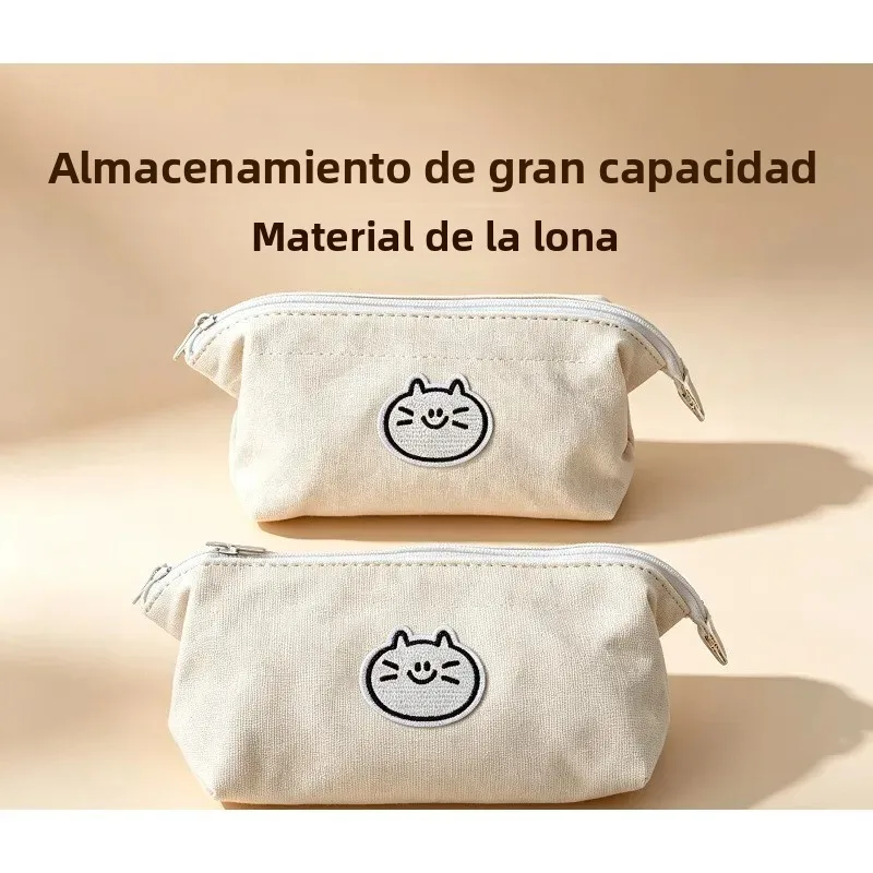 AY Estuche de lona para lápices gato y perro, gran capacidad - imagen 2