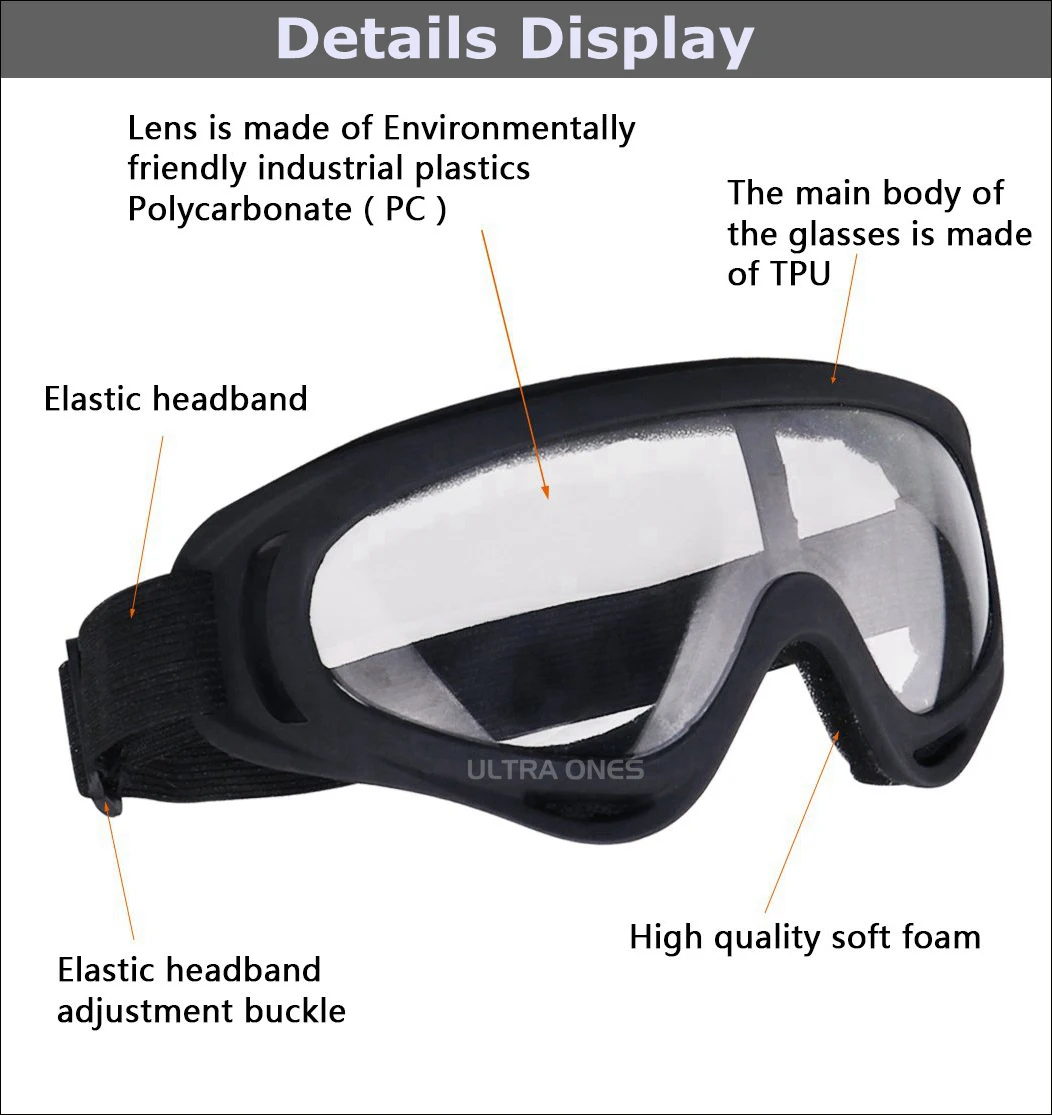Vista frontal con diadema elástica ajustable
