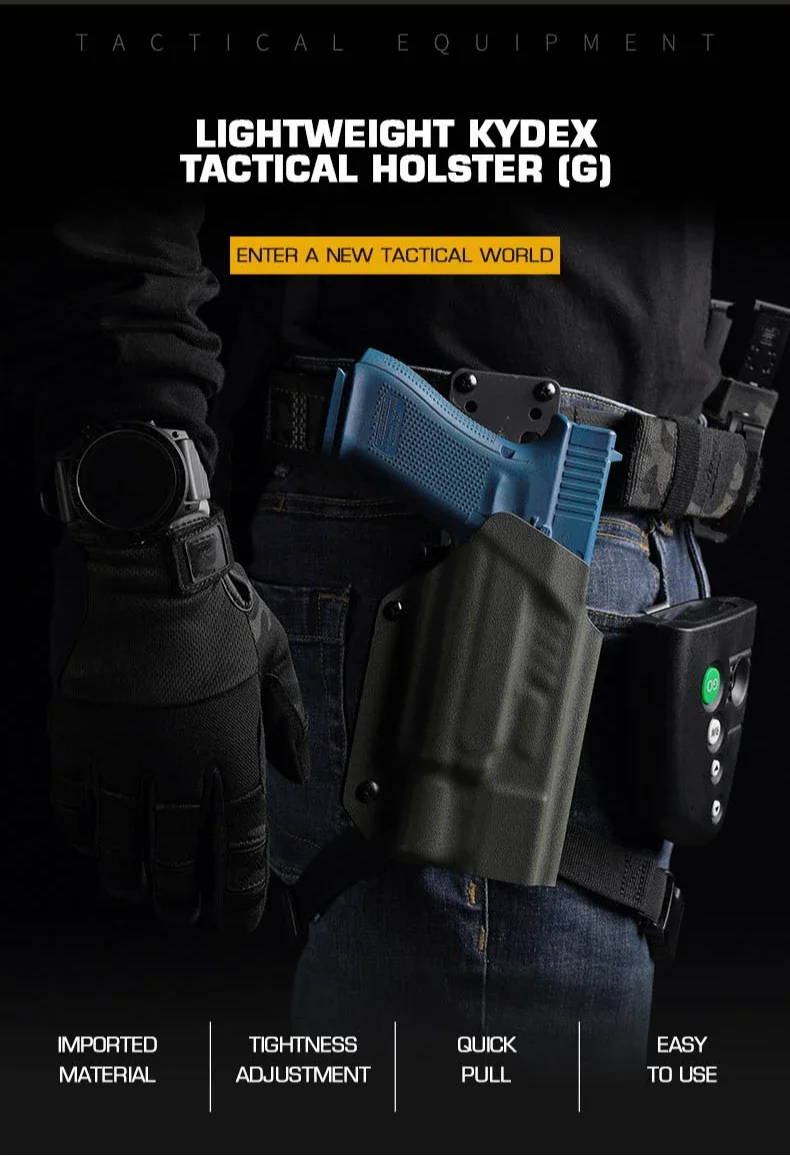 Funda táctica ligera de Kydex para pistola