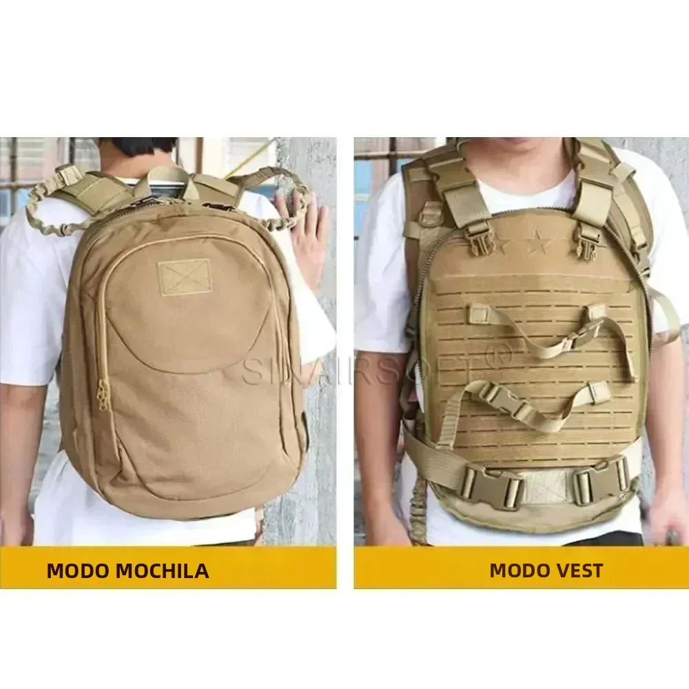 Chaleco Mochila Táctico SINAIRSOFT MOLLE Corte Láser – Doble Uso caza y táctica - imagen 5