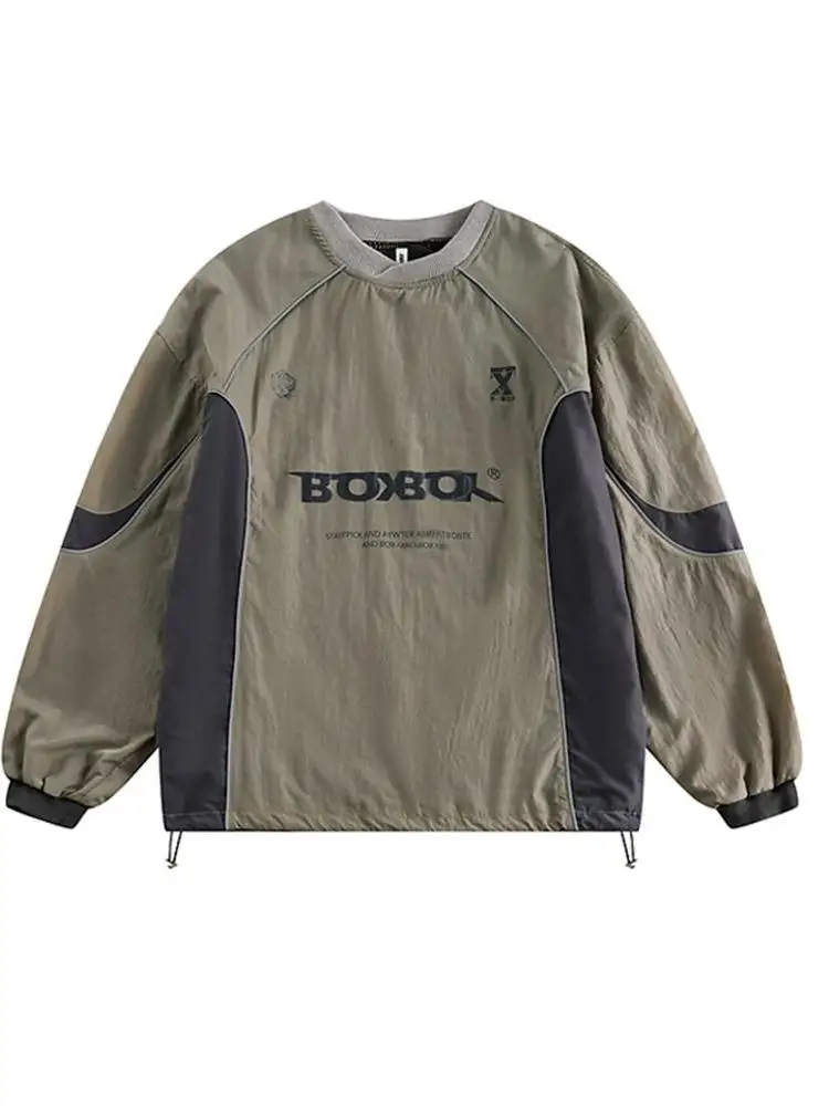 Sudadera outdoor hombre retro – Bloques de color y corte holgado - imagen 5