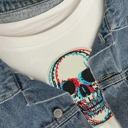 Parche bordado termoadhesivo esqueleto gótico Dizzy para ropa y gorra