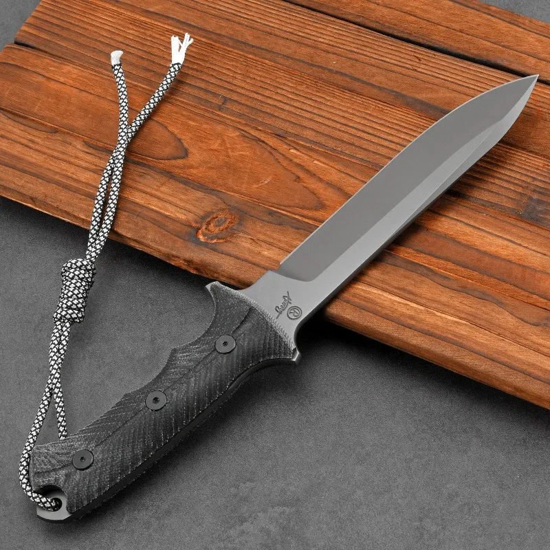 Cuchillo táctico Chrisf supervivencia hoja recta quilla integrada