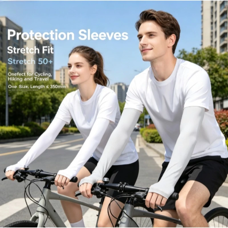 Mangas anti-UV seda helada unisex transpirables refrigerantes - imagen 3