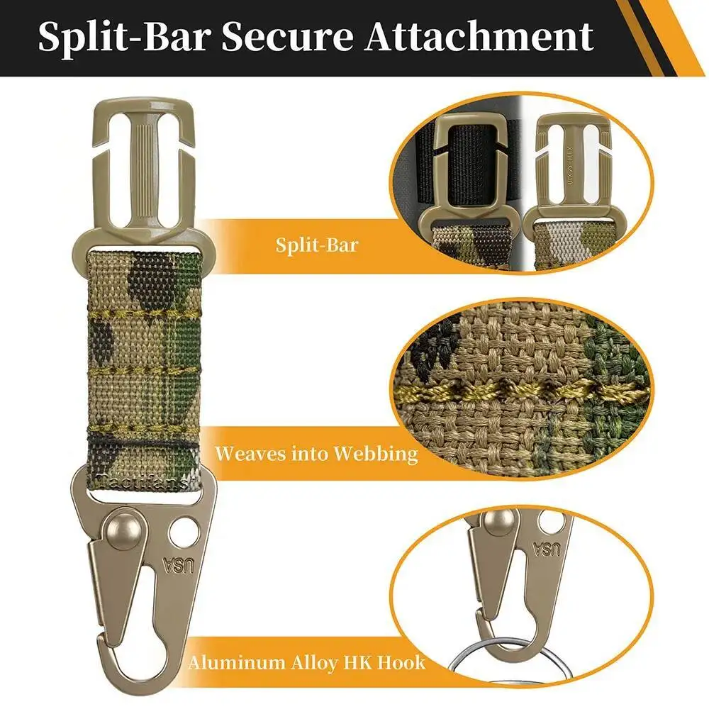 HK gancho MOLLE tipo mosquetón de aluminio para mochila y chaleco