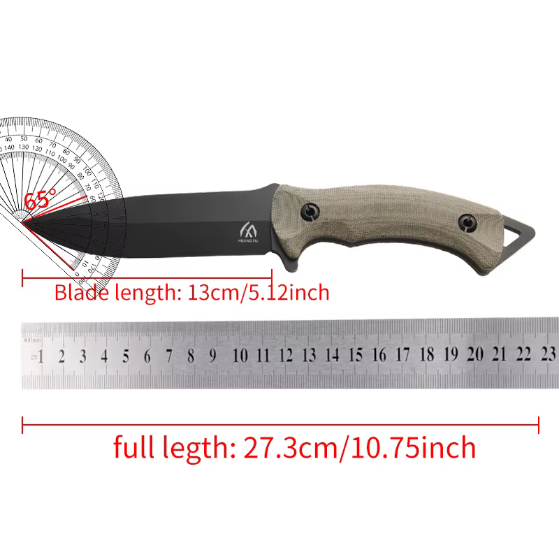 Cuchillo táctico hoja fija acero alta calidad exteriores con funda - imagen 5