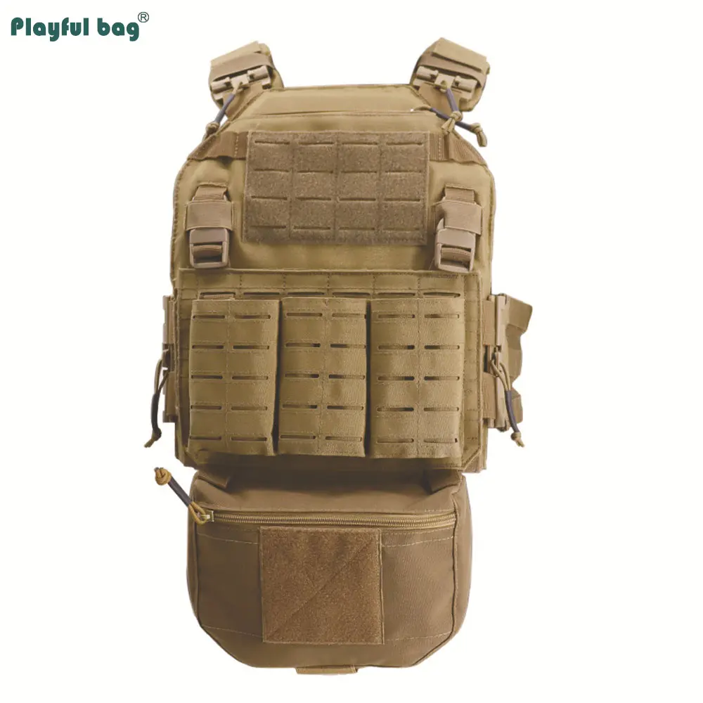 Chaleco táctico MOLLE modular portaplacas con bolsas y cinturón