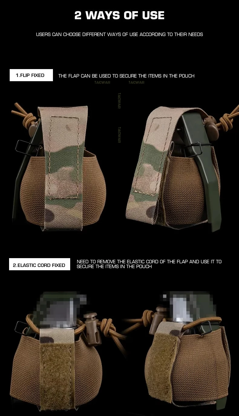 Montaje de la bolsa en chaleco táctico MOLLE