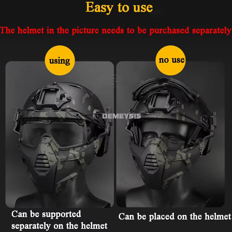 Máscara táctica de paintball con gafas protectoras y airsoft - imagen 3