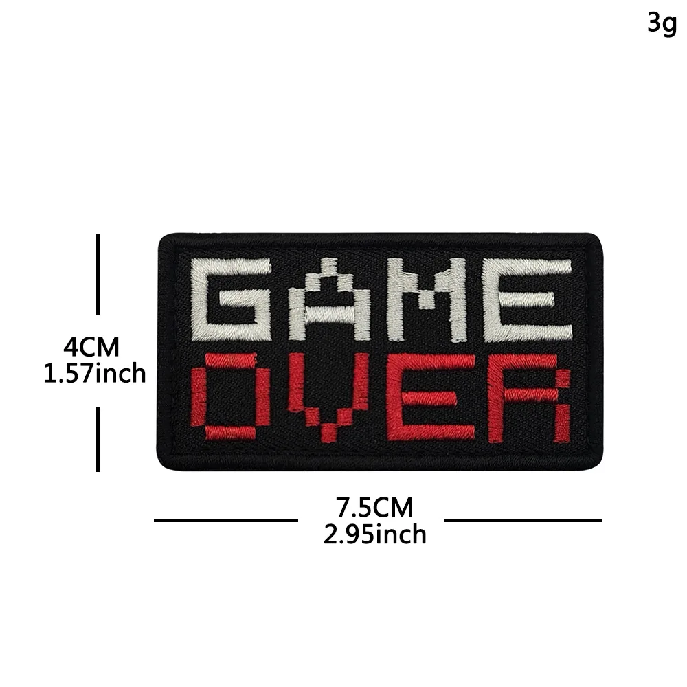 Parche de moral bordado Game Over – Táctico gancho y bucle