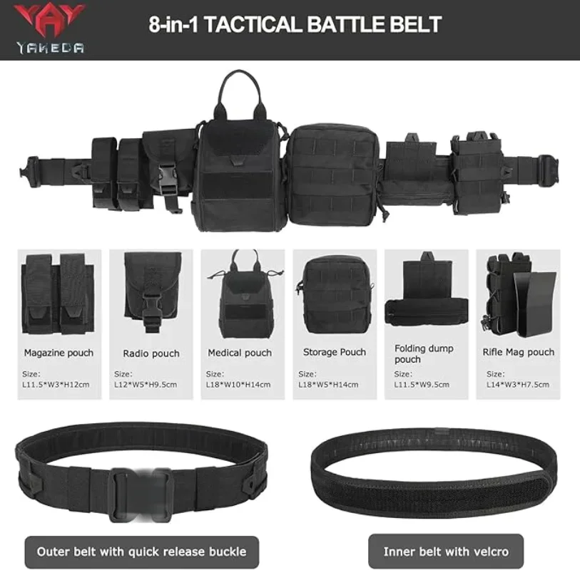 Cinturón Táctico MOLLE Resistente para Airsoft - imagen 4