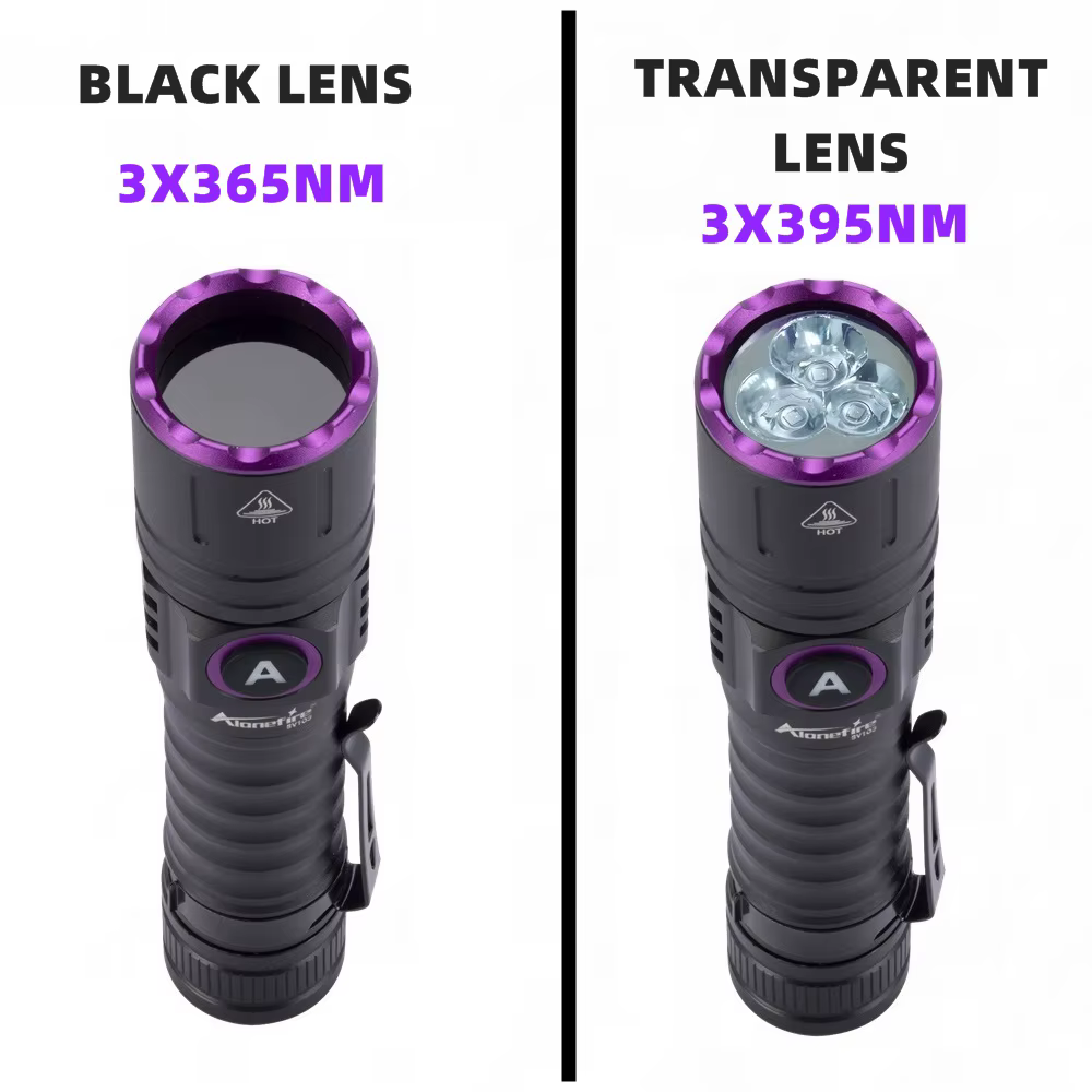 Linterna UV táctica 15W recargable USB doble longitud de onda - imagen 5