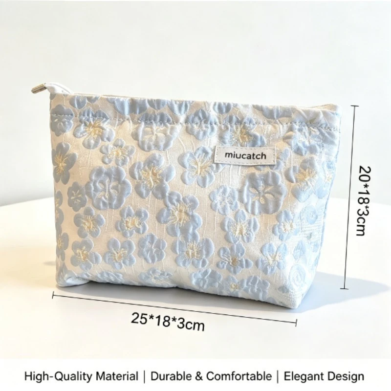 Bolsa de cosméticos de lujo floral