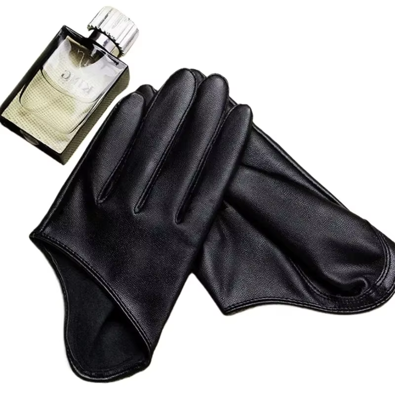 Guantes tácticos sin dedos de piel PU vintage con personalidad