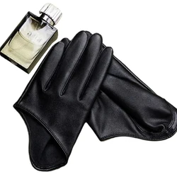 Guantes tácticos sin dedos de piel PU vintage con personalidad