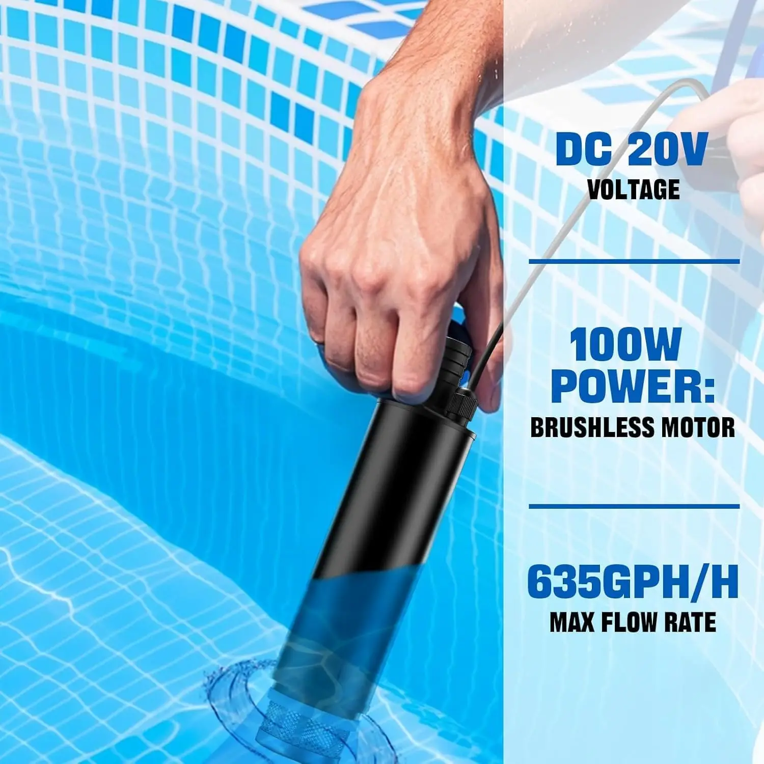 Bomba de agua sumergible a batería 18V para pozo profundo - imagen 5