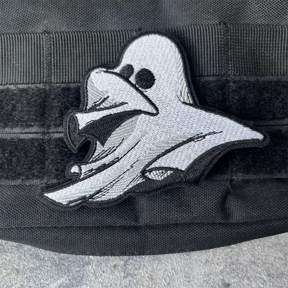 Parche táctico bordado fantasma Halloween – Velcro mochila uniforme - imagen 4