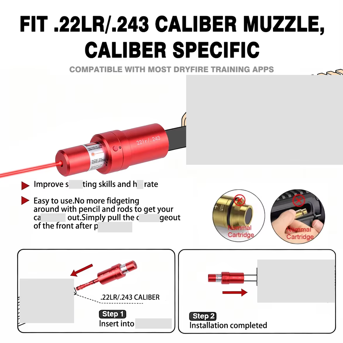 Mira láser de cañón múltiple calibre voz entrenamiento - imagen 2