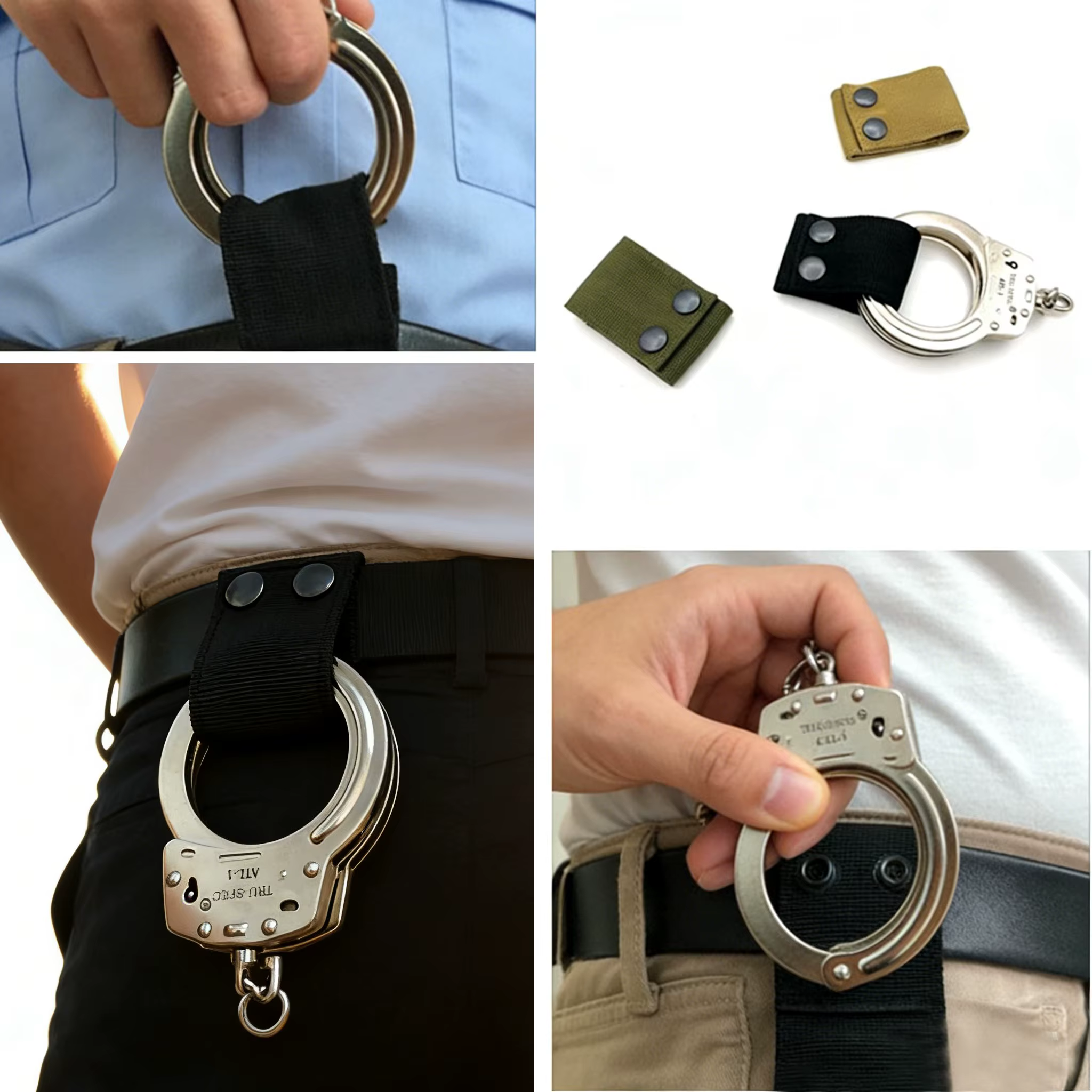 Funda portaesposas táctica nailon – Doble broche para cinturón - imagen 5