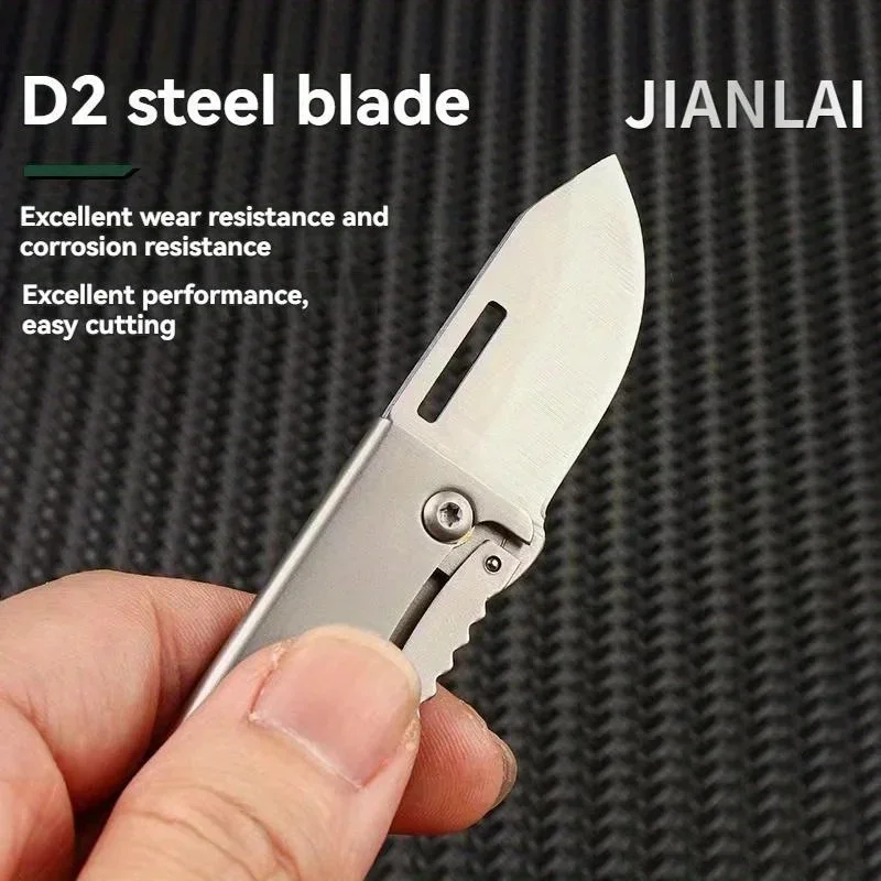 Cuchillo plegable EDC acero D2 con cadena portaLlaves - imagen 2