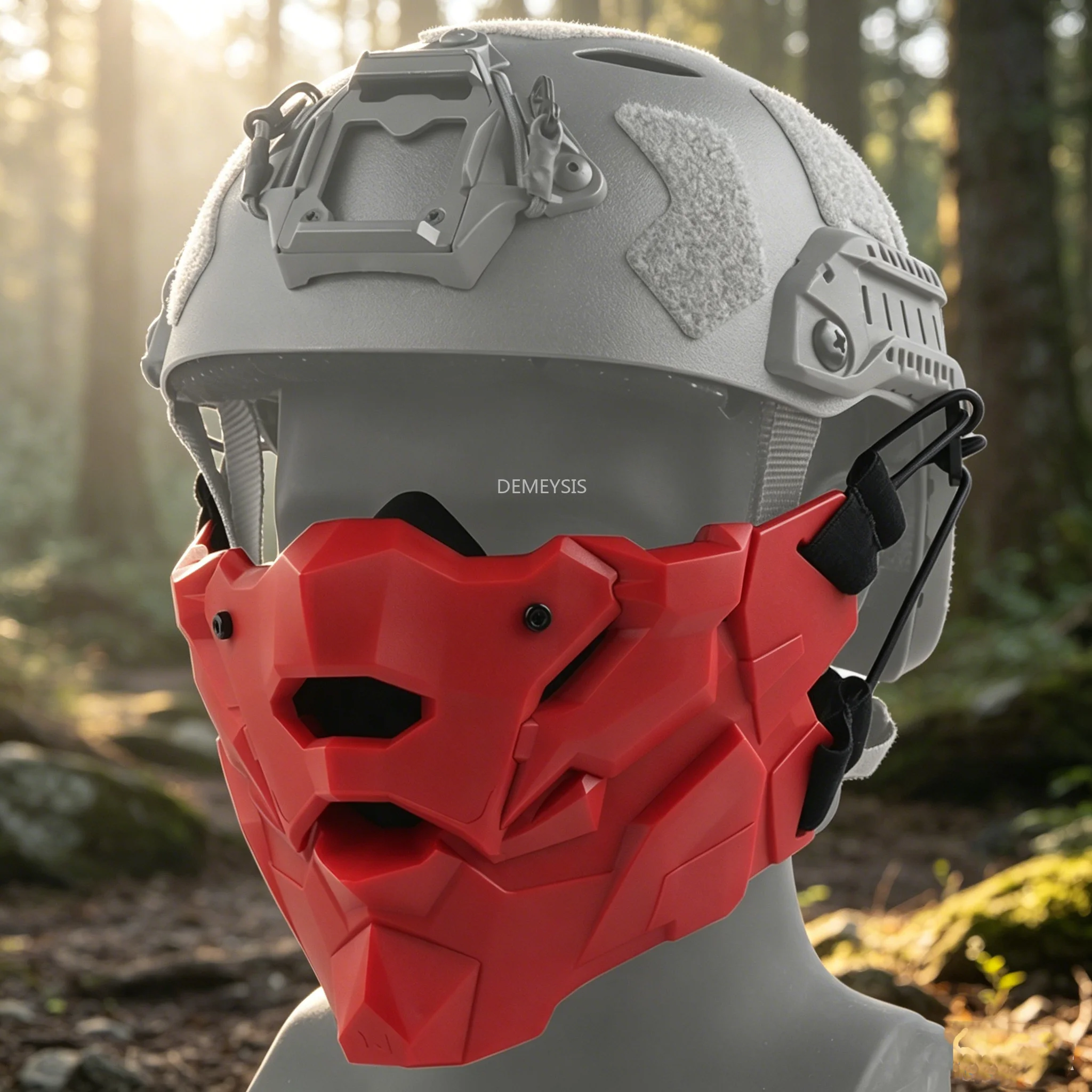 Máscara táctica Airsoft media cara forro de silicona y respiración - imagen 5