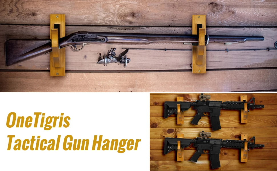 Soporte de pared para armas con diseño vintage