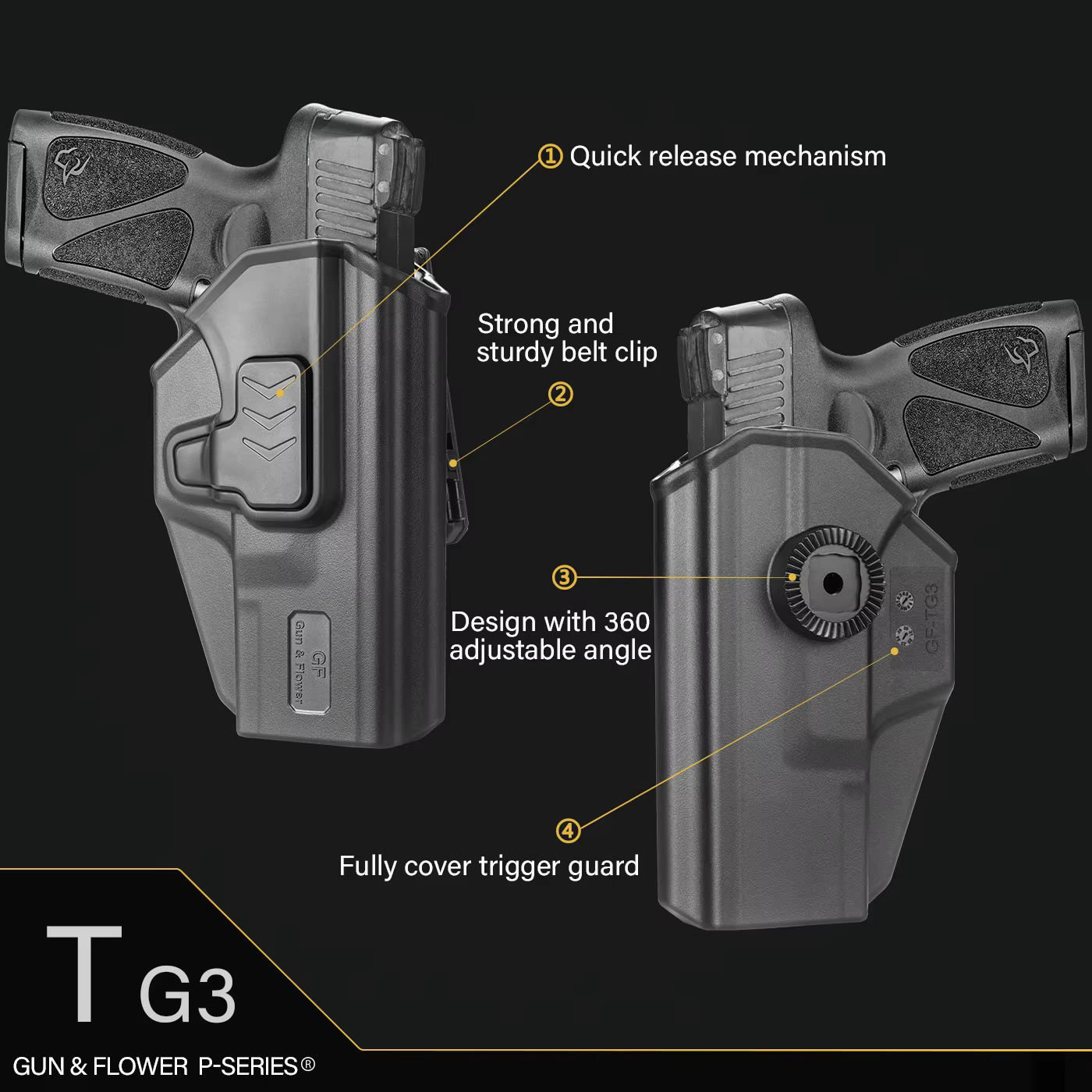Funda Taurus G3 OWB polímero liberación dedo índice ajustable derecha - imagen 5