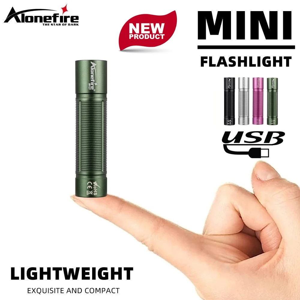 Linterna LED táctica USB recargable mini alta potencia para emergencias