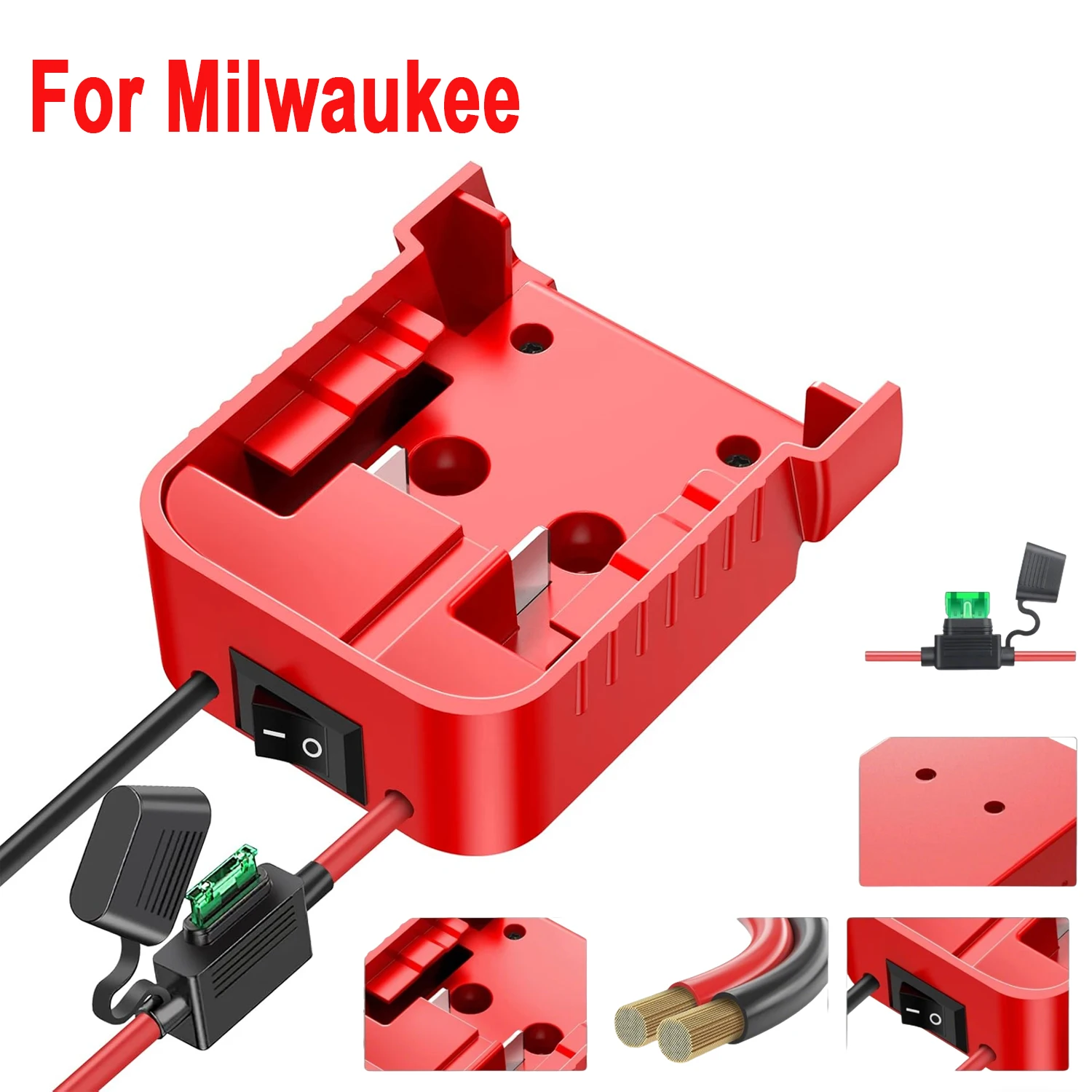 Milwaukee M18 adaptador rueda motorizada para batería con interruptor