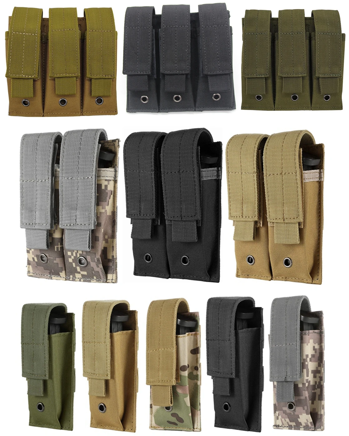 Bolsa táctica MOLLE triple portacargadores Glock M1911 92F - imagen 4