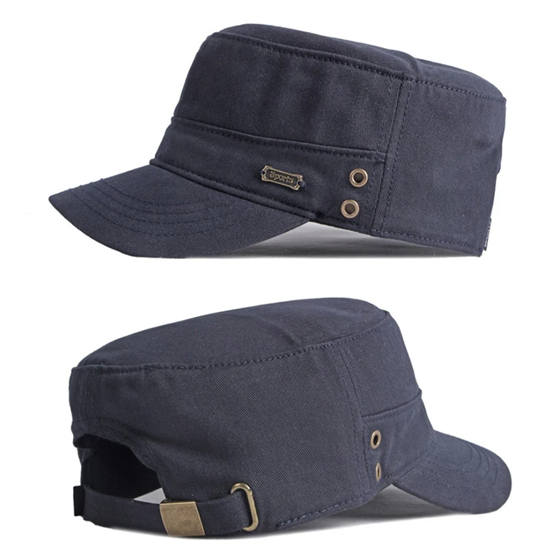 Gorra táctica militar de algodón negra con visera metálica ajustable - imagen 2