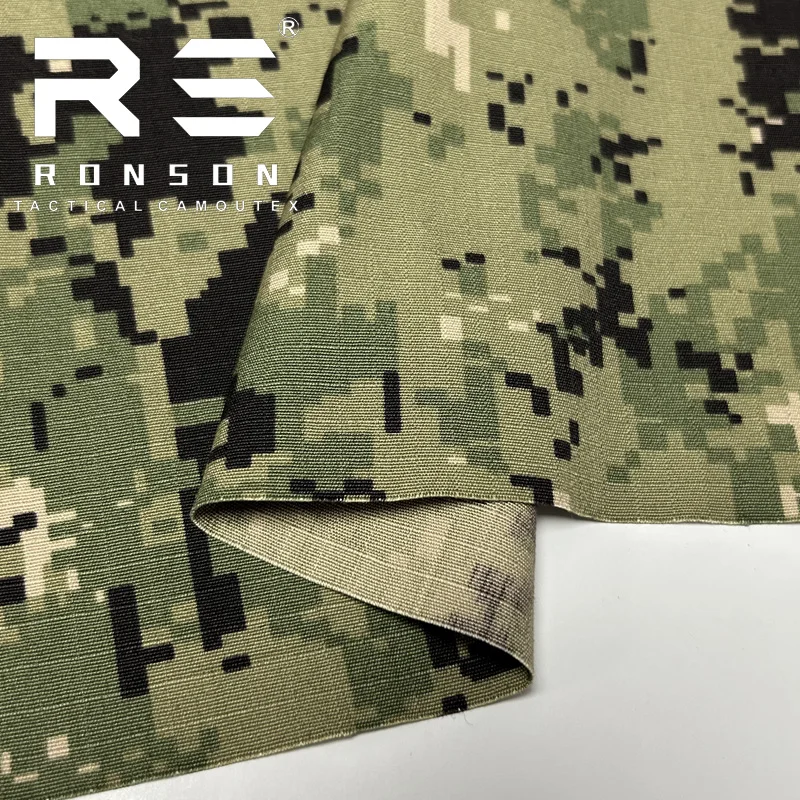 Tela ripstop camuflaje AOR nailon y algodón para uniforme táctico