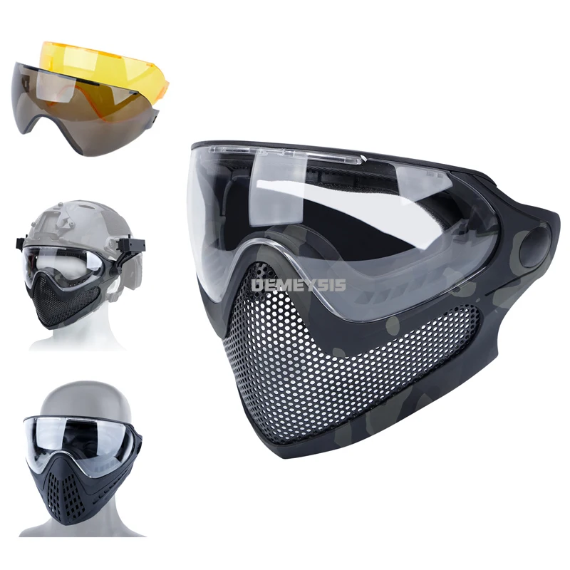Máscara táctica de malla acero para rostro completo paintball - imagen 5