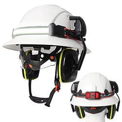Casco de seguridad integral CE con lámpara, gafas y orejeras ANSI