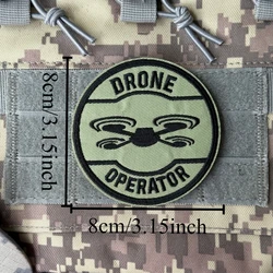 Parche táctico bordado operador drones verde – gancho y bucle