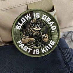 Parche táctico de velcro gancho y bucle moral lento es suave airsoft