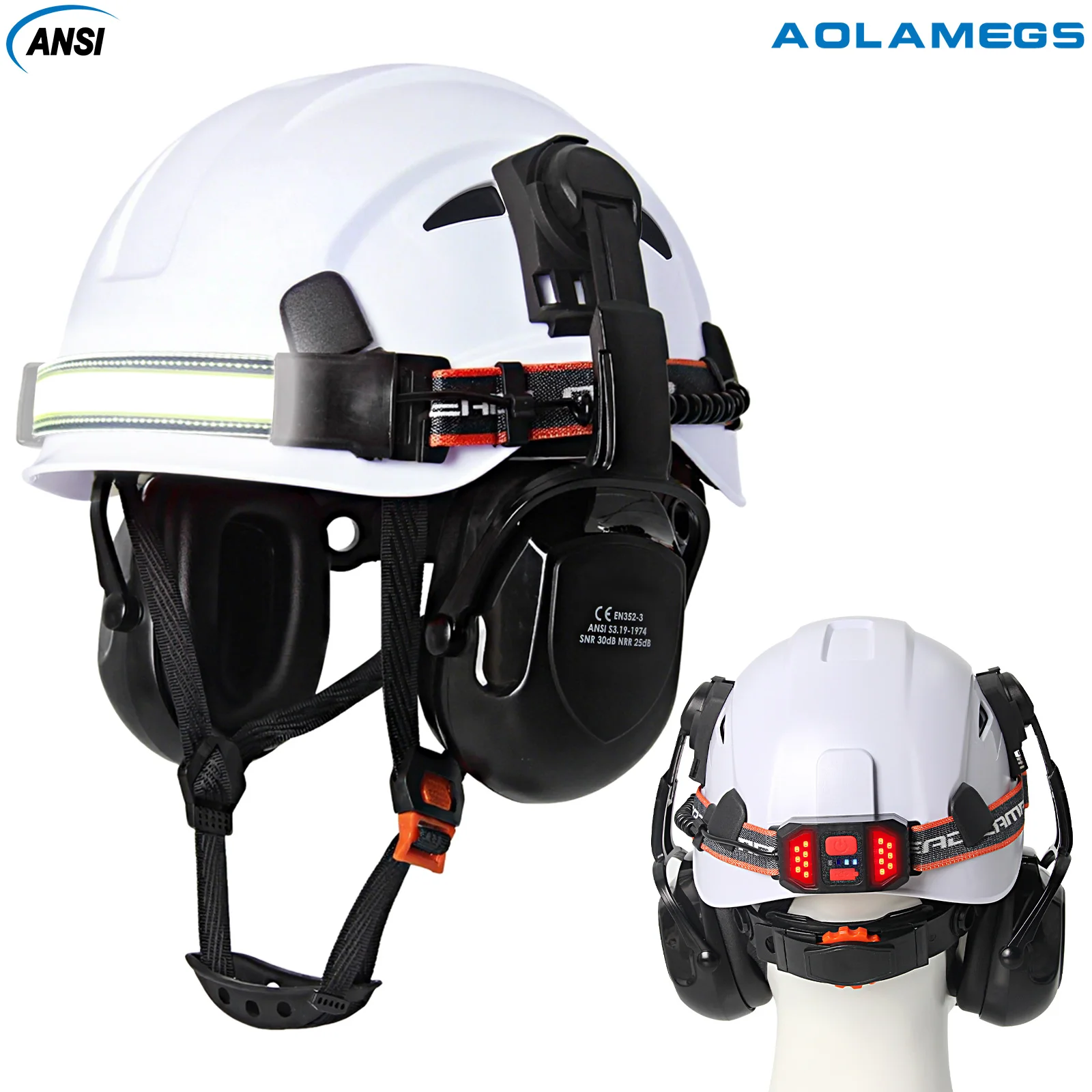 Ventilación ajustable y ranuras para accesorios en casco de trabajo