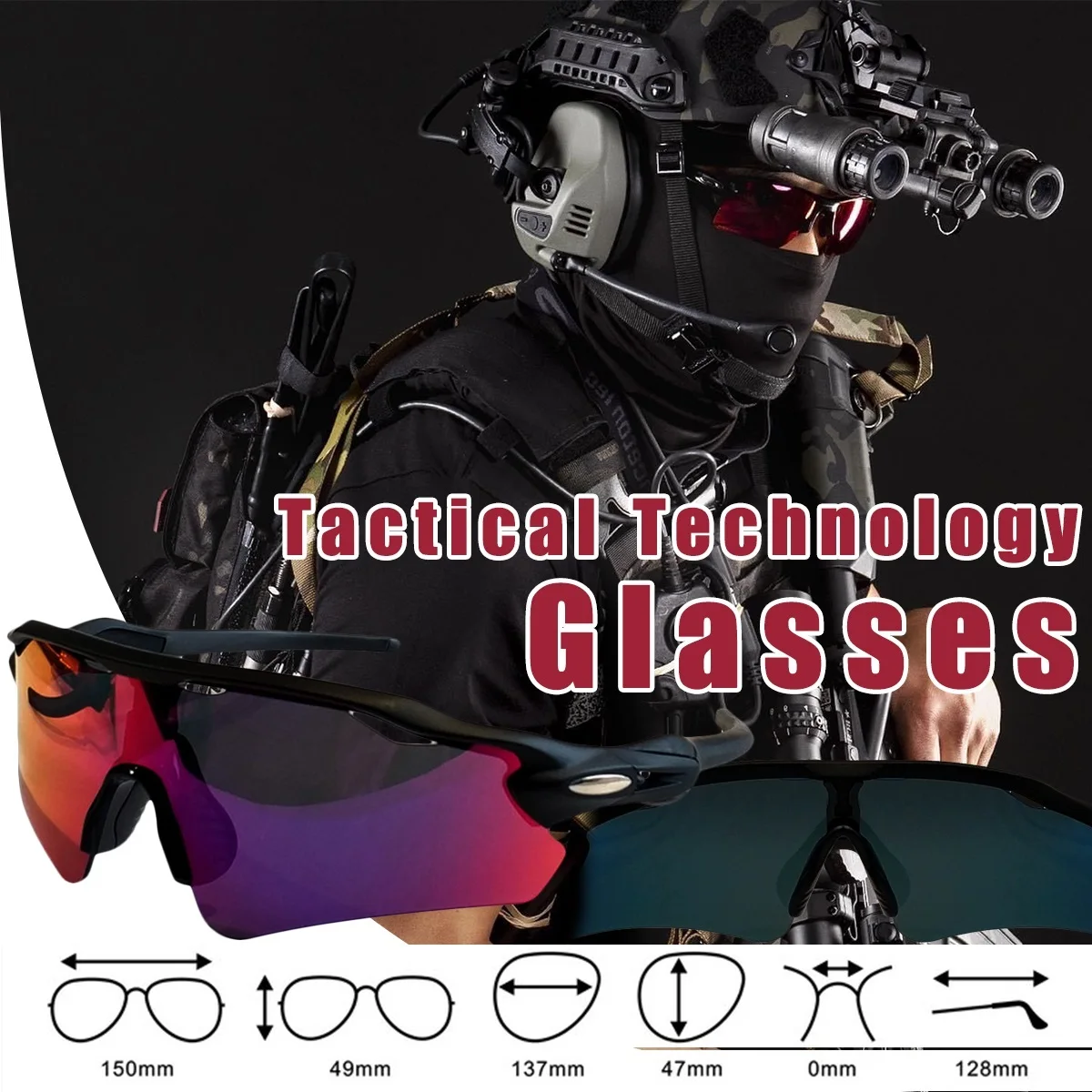 Casco táctico Airsoft con comunicación y gafas UV Multicam fucsia - imagen 5